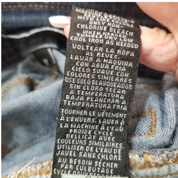 1822 Dark DENIM Jeans Women’s Size 12 Raw Hem Stretch 5 Pockets Skinny Ankle - Picture 8 of 10